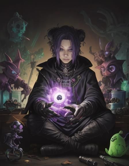 Cyberpunk Alchemist: Futuristic Creatures in a Chaotic Realm