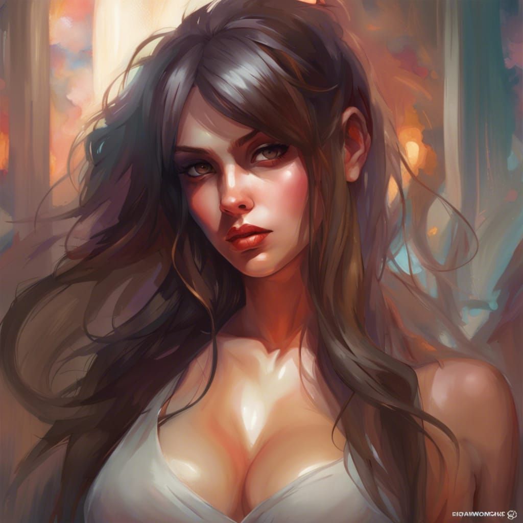 Portrait of Woman in Thong with Dynamic Lighting