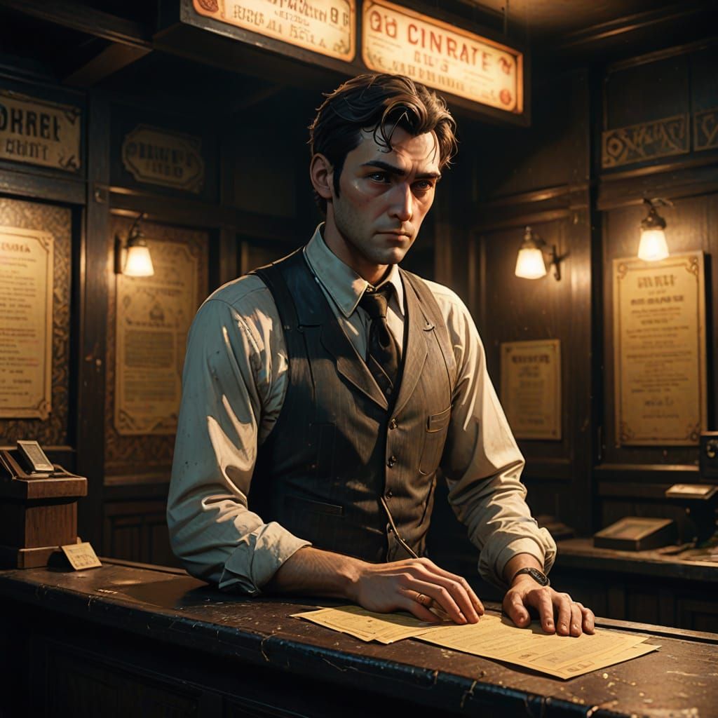 Mysterious Ticket Usher in 1920s-Style Movie Theater Ticket ...