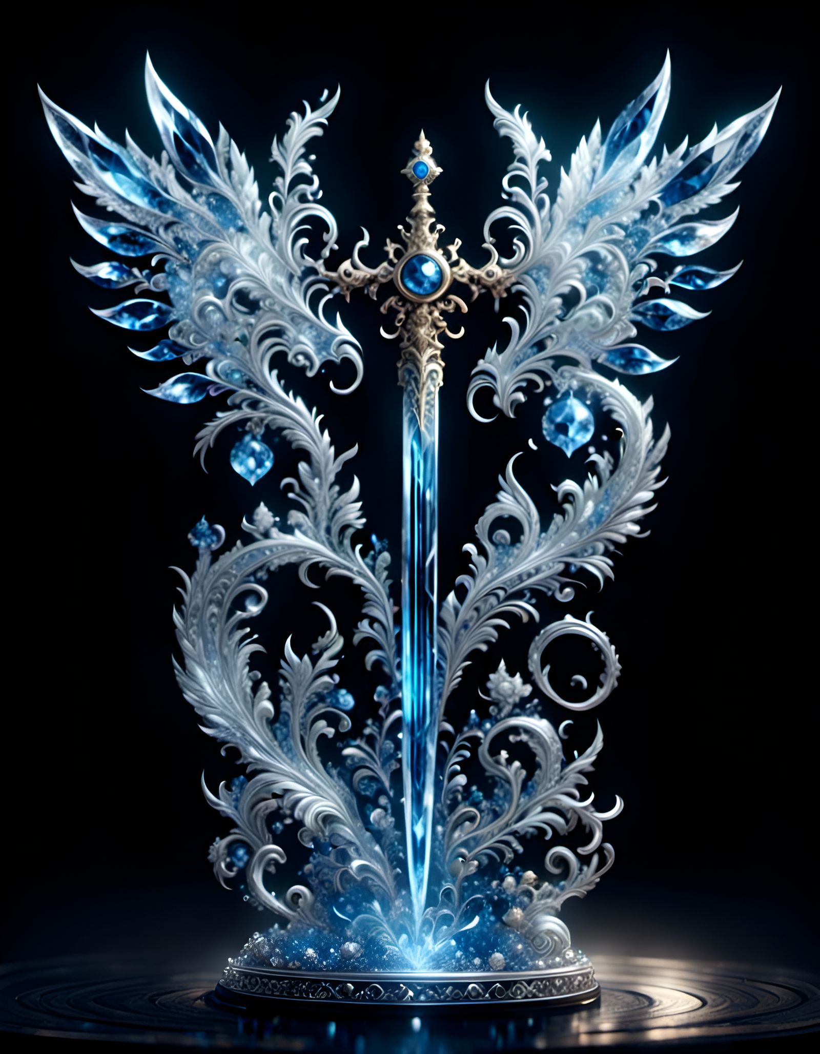 Crystal Kingdom Hearts Keyblade Render in 3D