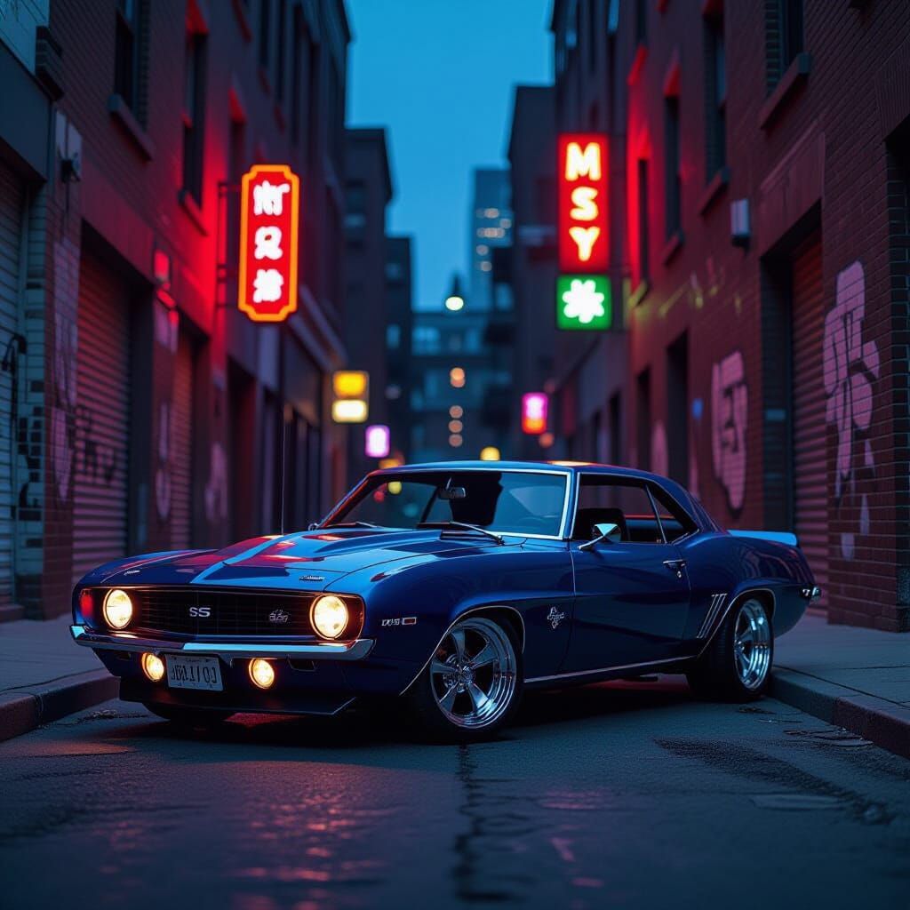 Custom 1969 Camaro Z28 in Gritty Urban Alleyway