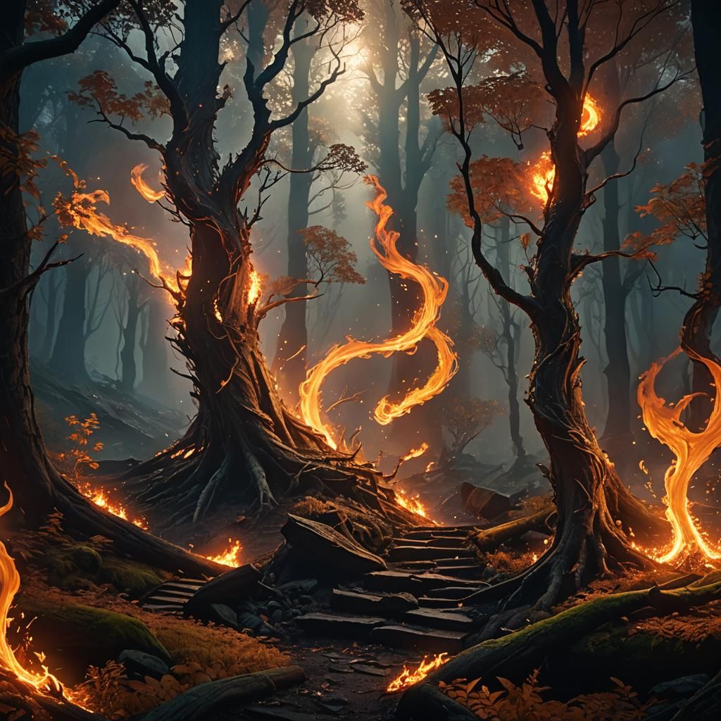 Mystic Will-o'-the-Wisp in Fantasy Forest