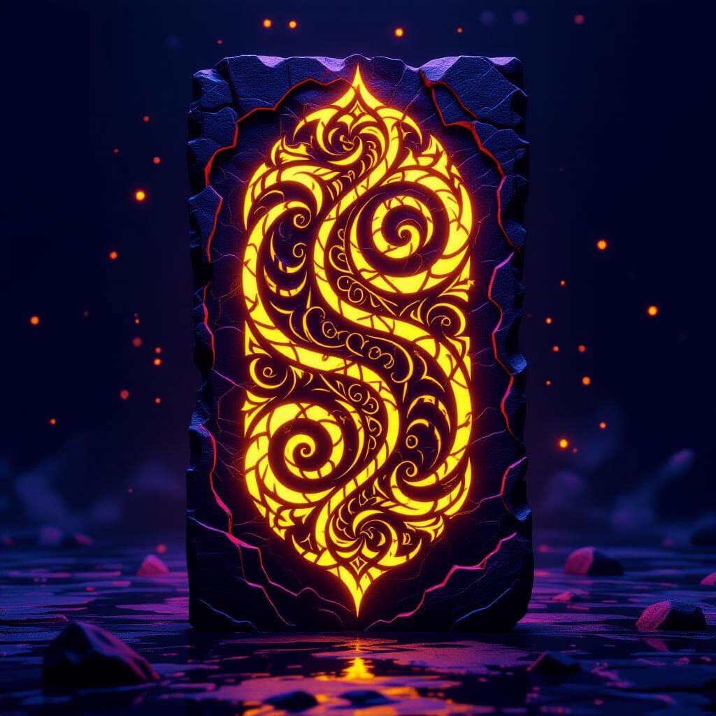 Mysterious Ancient Glyph with Intricate Patterns and Energy