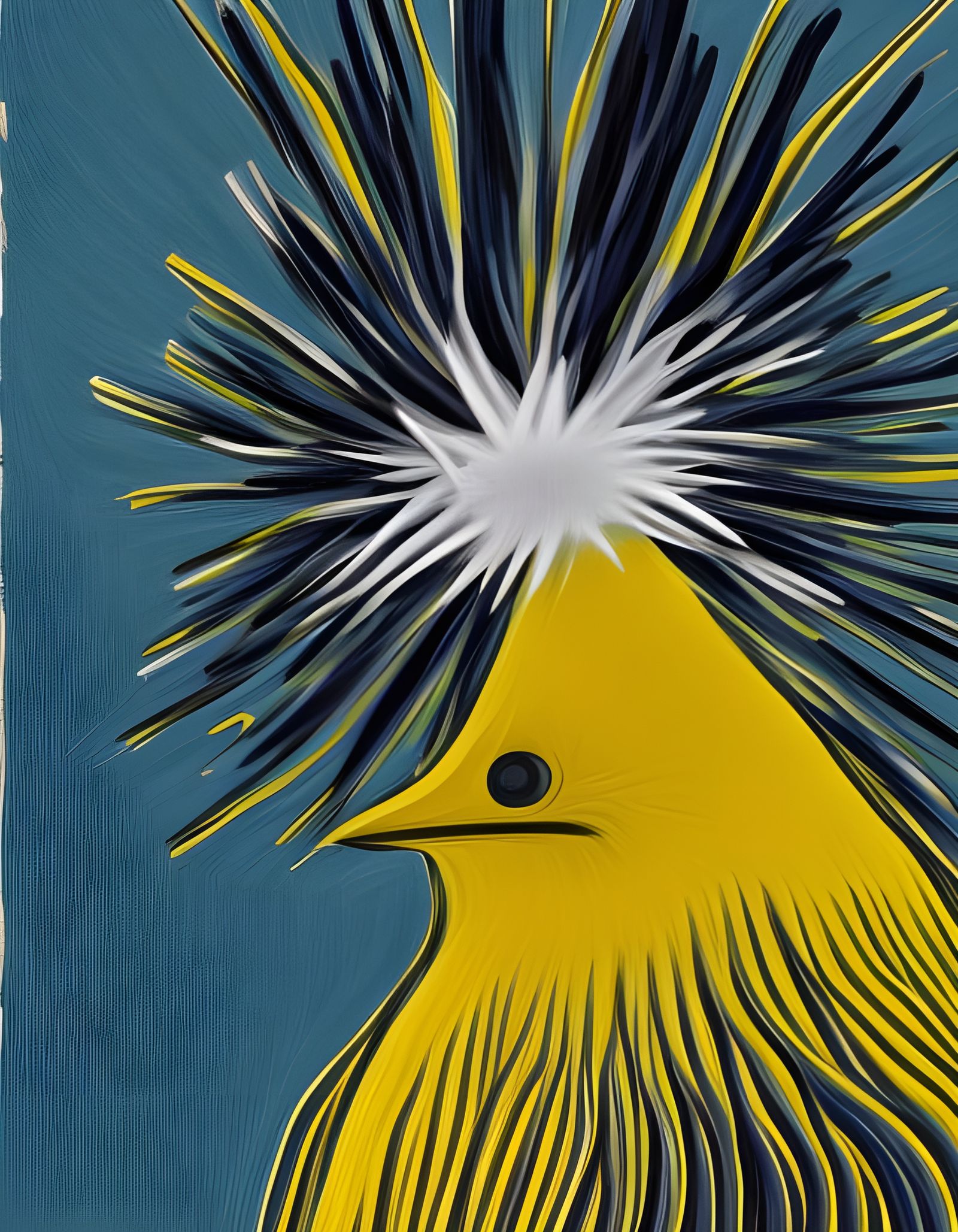 Zapdos Portrait in David Hockney Style