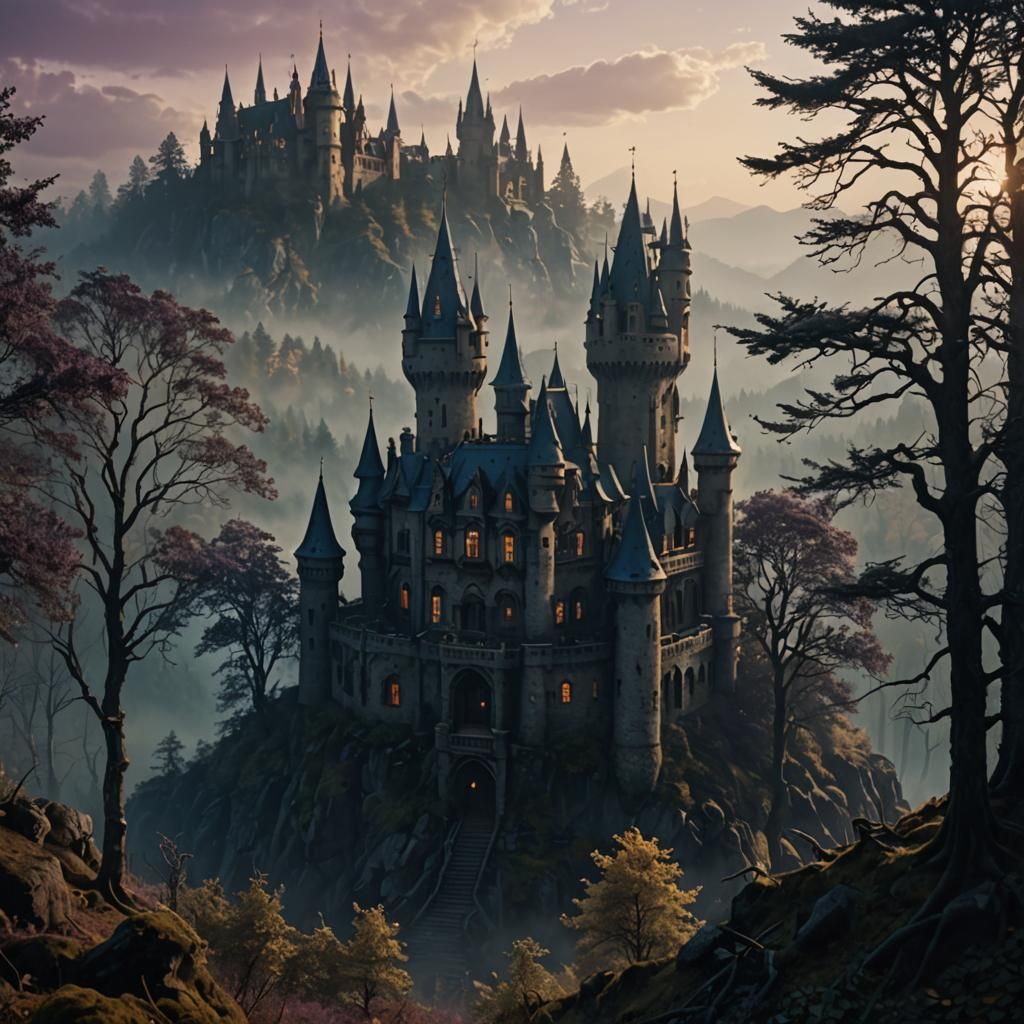 Misty Kingdom Hidden in Fantasy Woods