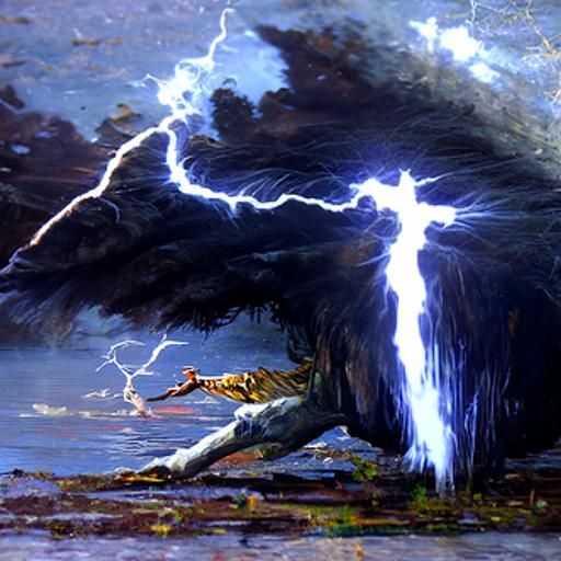 God Struck by Lightning: An Oil Painting