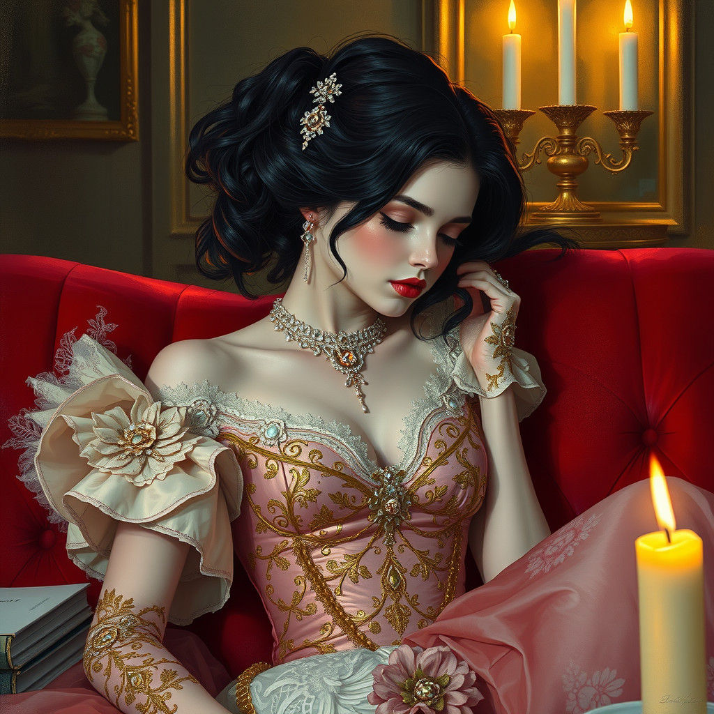 Victorian Woman Experiencing Gilded Goosebumps