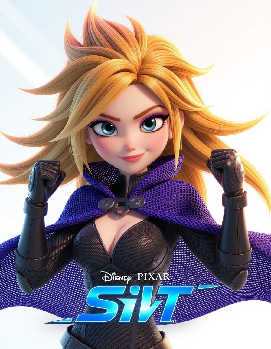 Futuristic Anime Heroine in Cyberpunk Style