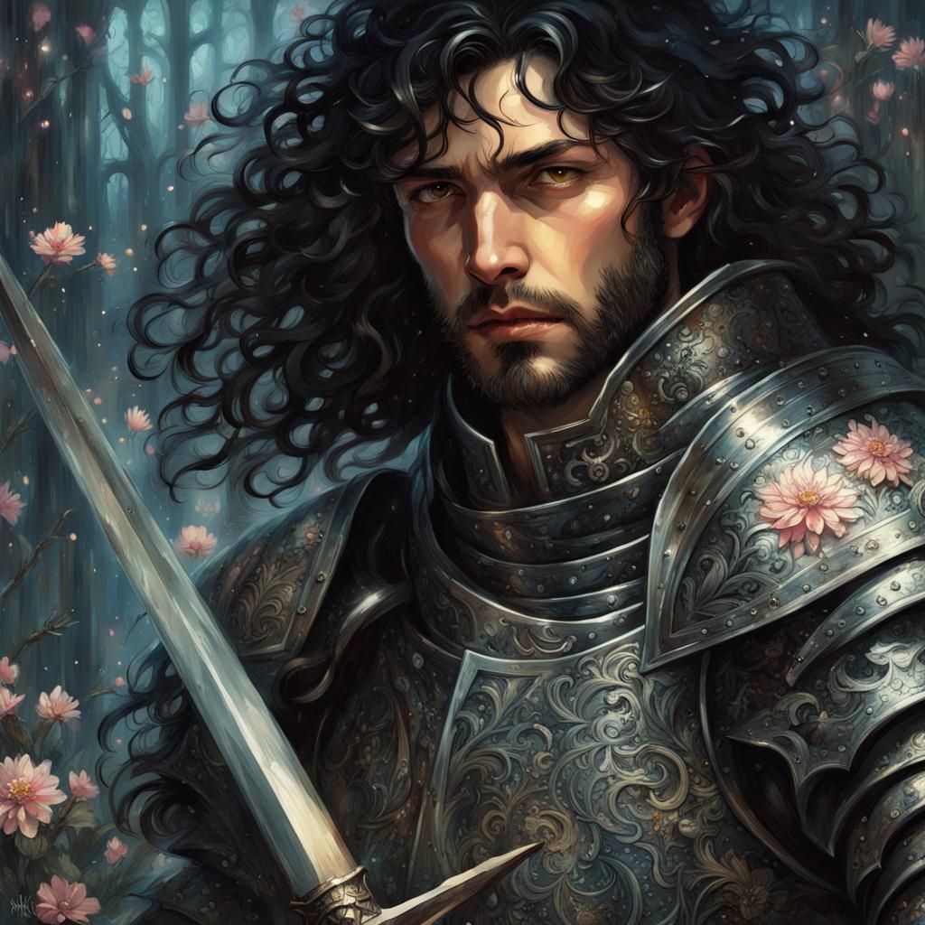 Dark Fantasy Knight in High Gothic Style