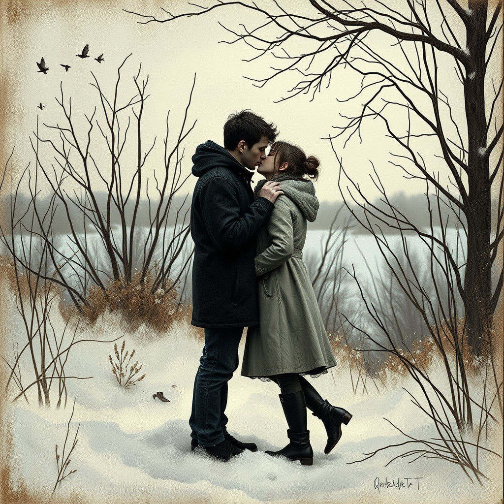 Surreal Kiss: Love and Disappointment in Vivid Imagery