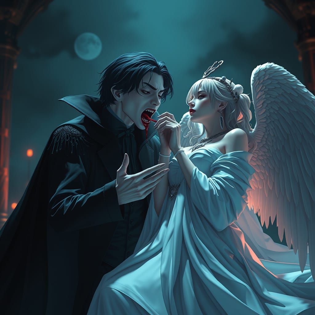 Vampire and Angel: Dark Anime Blood Sacrifice