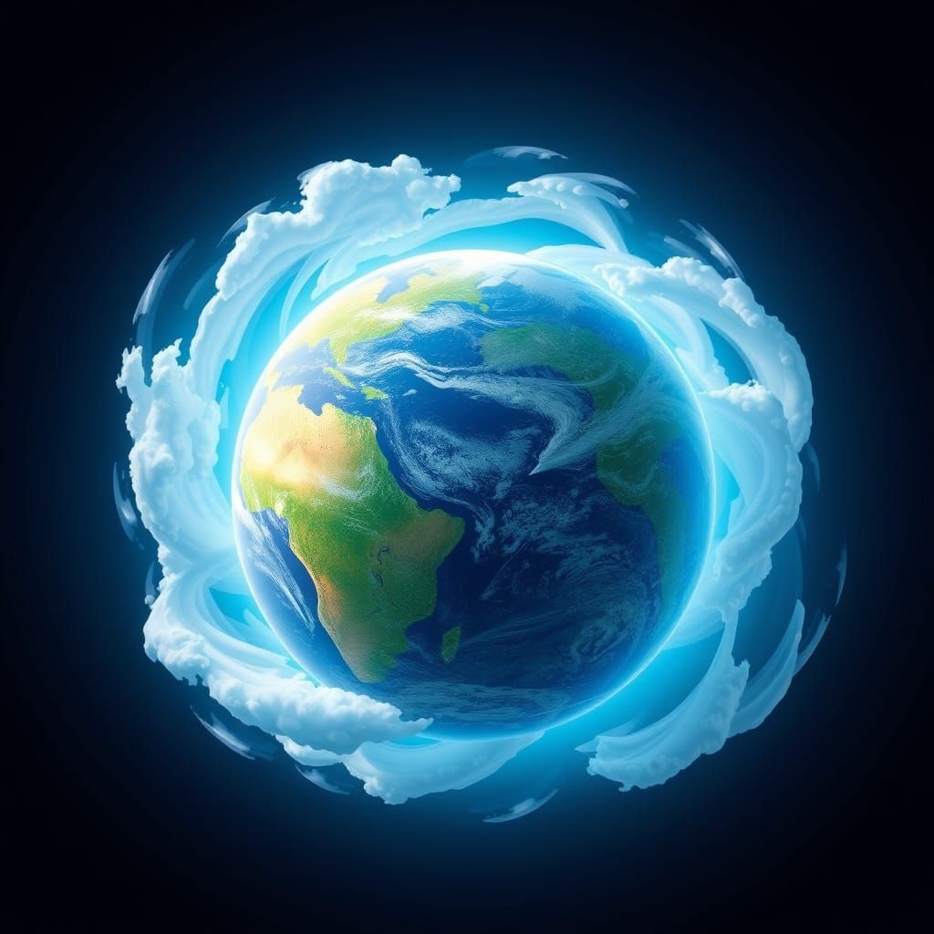 Detailed Earth Render Inspired by Digital Art