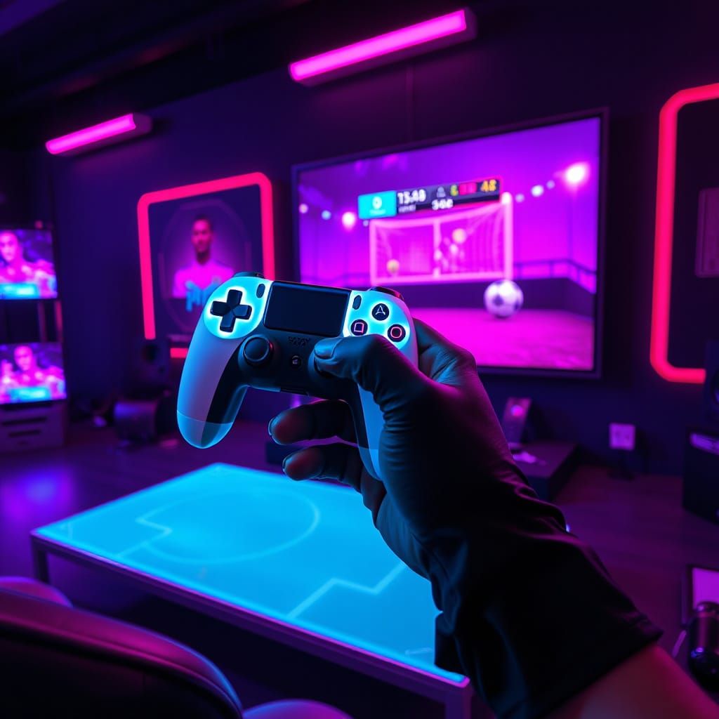 Gamer's Hand Grips Neon PlayStation Controller