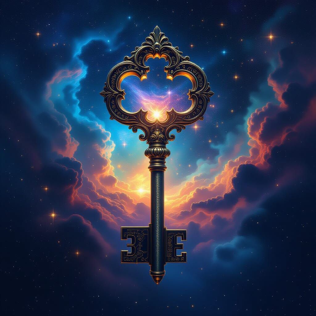 Cosmic Key to the Heavens: Surreal Digital Art