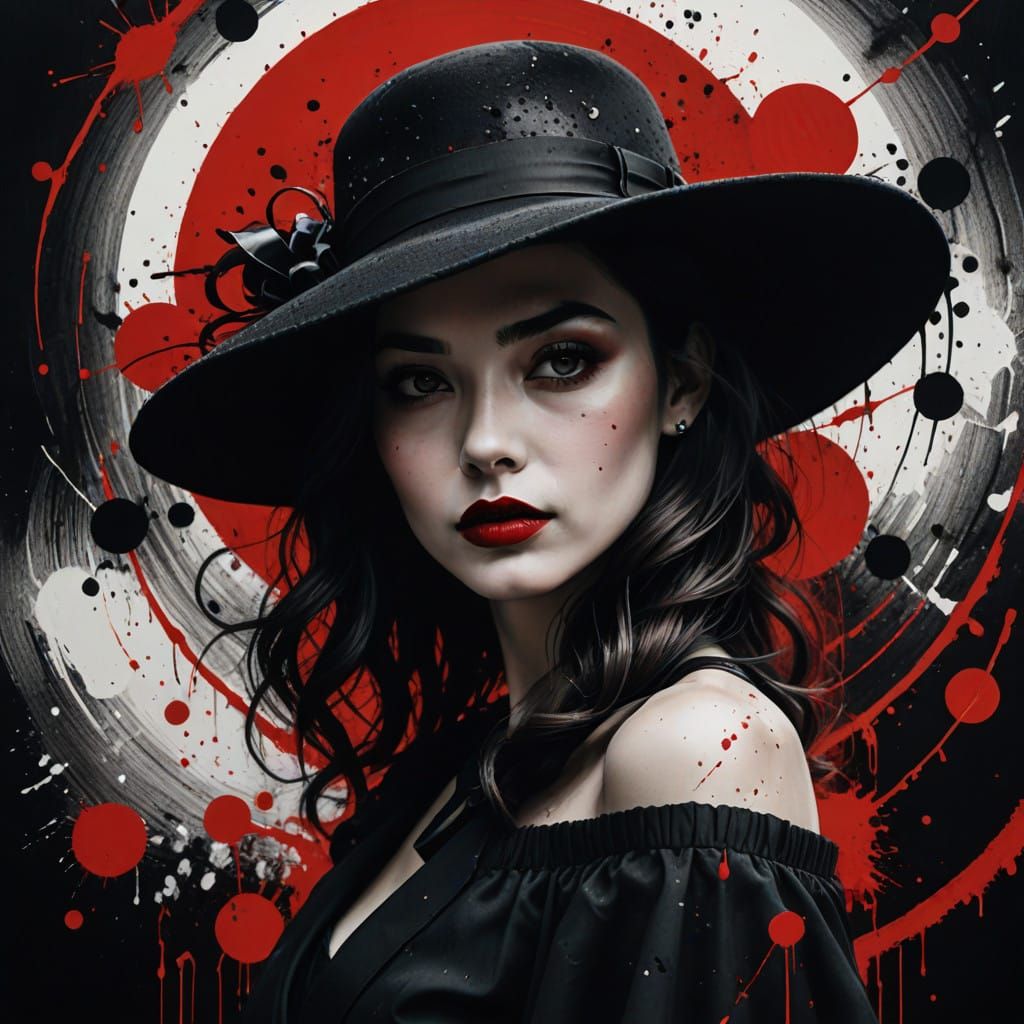 Stylized Portrait in Moody, High-Contrast Colors