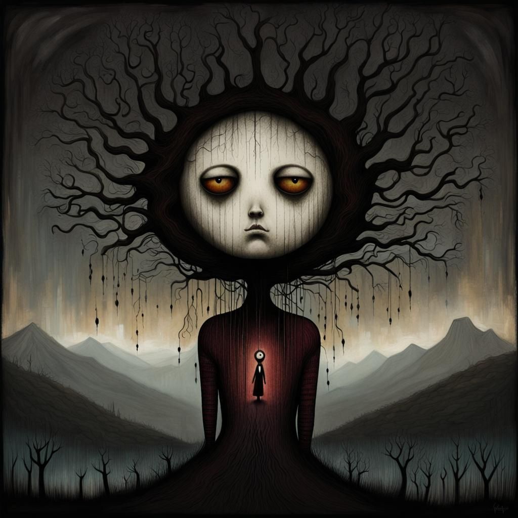 Surreal Image of Despair and Melancholy