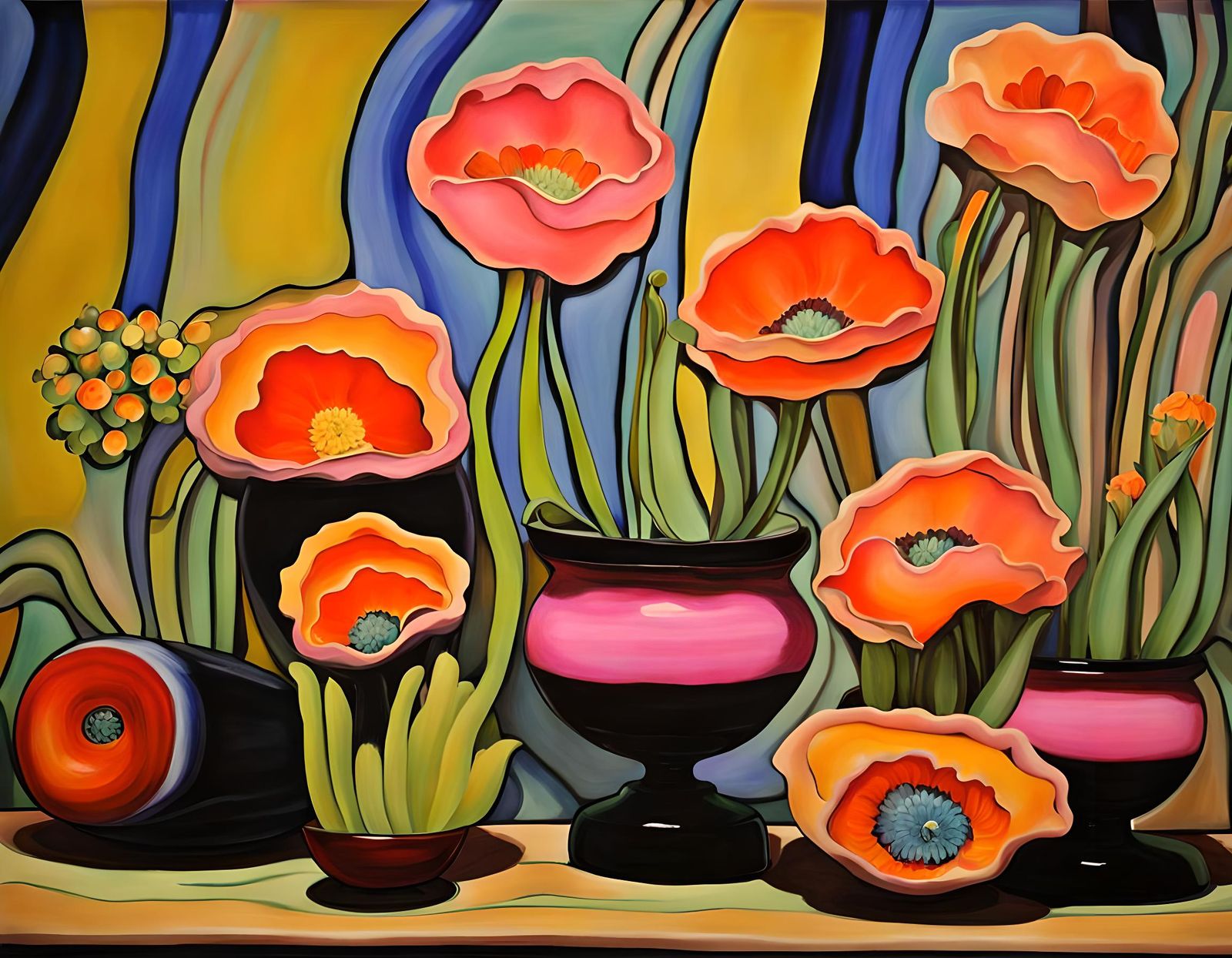 Surreal Faceplanters in a Lush Landscape