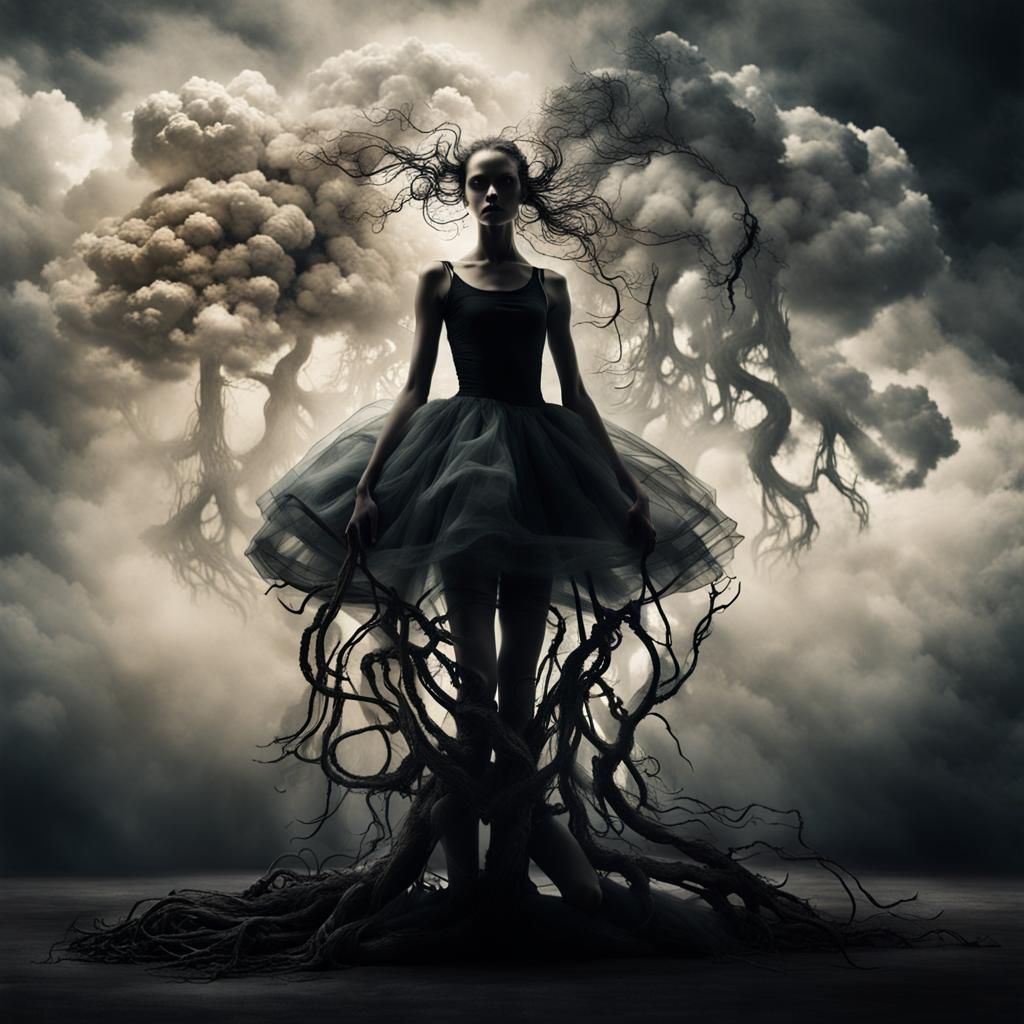 Surreal Ballet Dancers in Dark Fantasy Style
