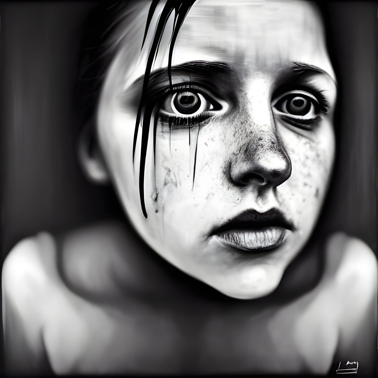 Life Void: Neo-Impressionist Portrait in Oil