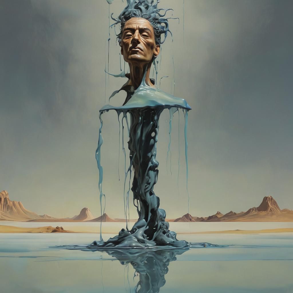 Epic 80's Video Game Cover Art in Dali-esque Surrealism