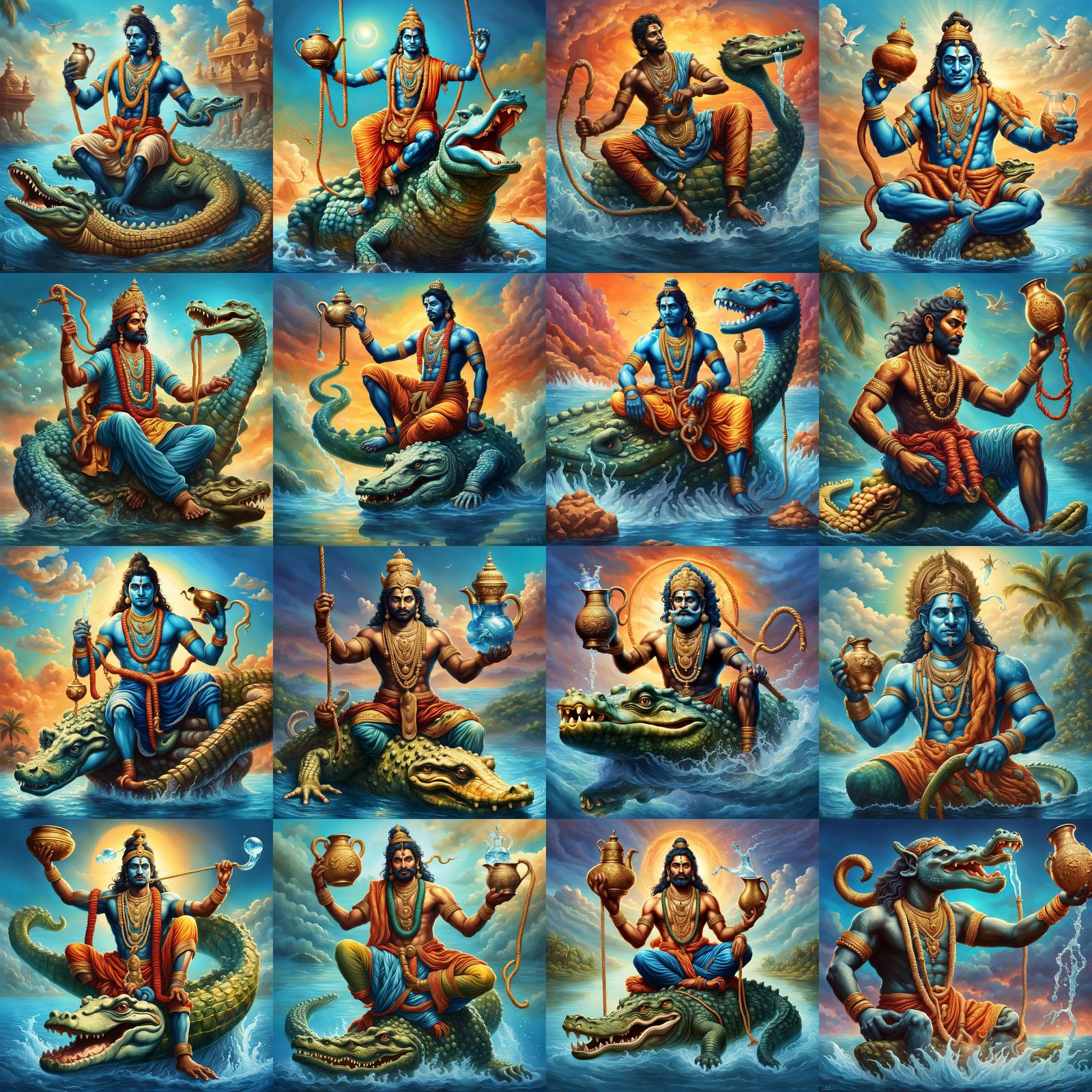 Varuna, Hindu God of the Oceans, Digital Art