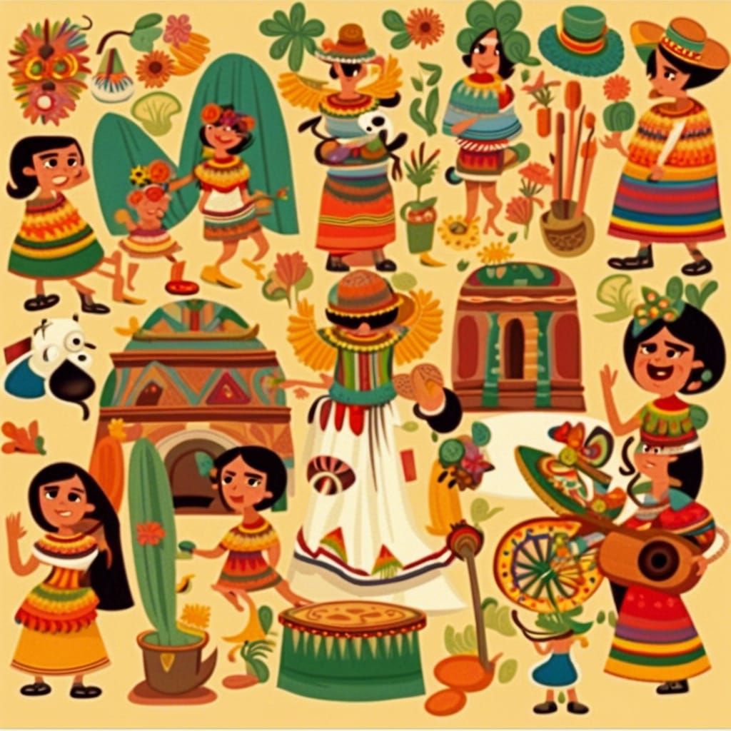 Cartoon Image of Mexican Culture