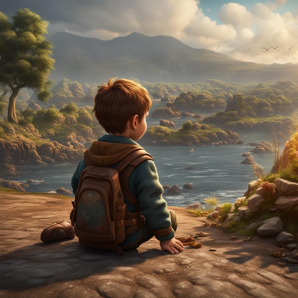 Toddler on the Sea of Galilee: Detailed Matte Painting