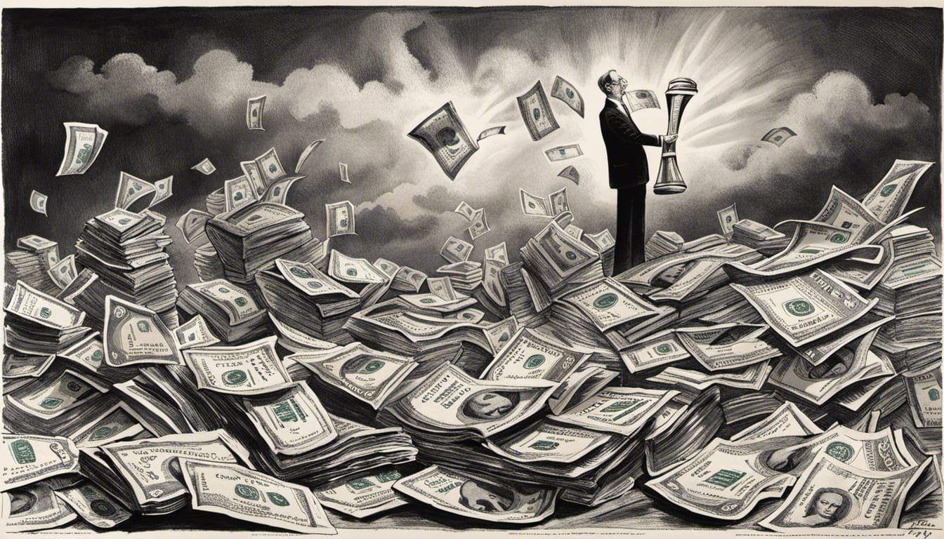 Satirical Political Cartoon: Collapsing Dollar Sign