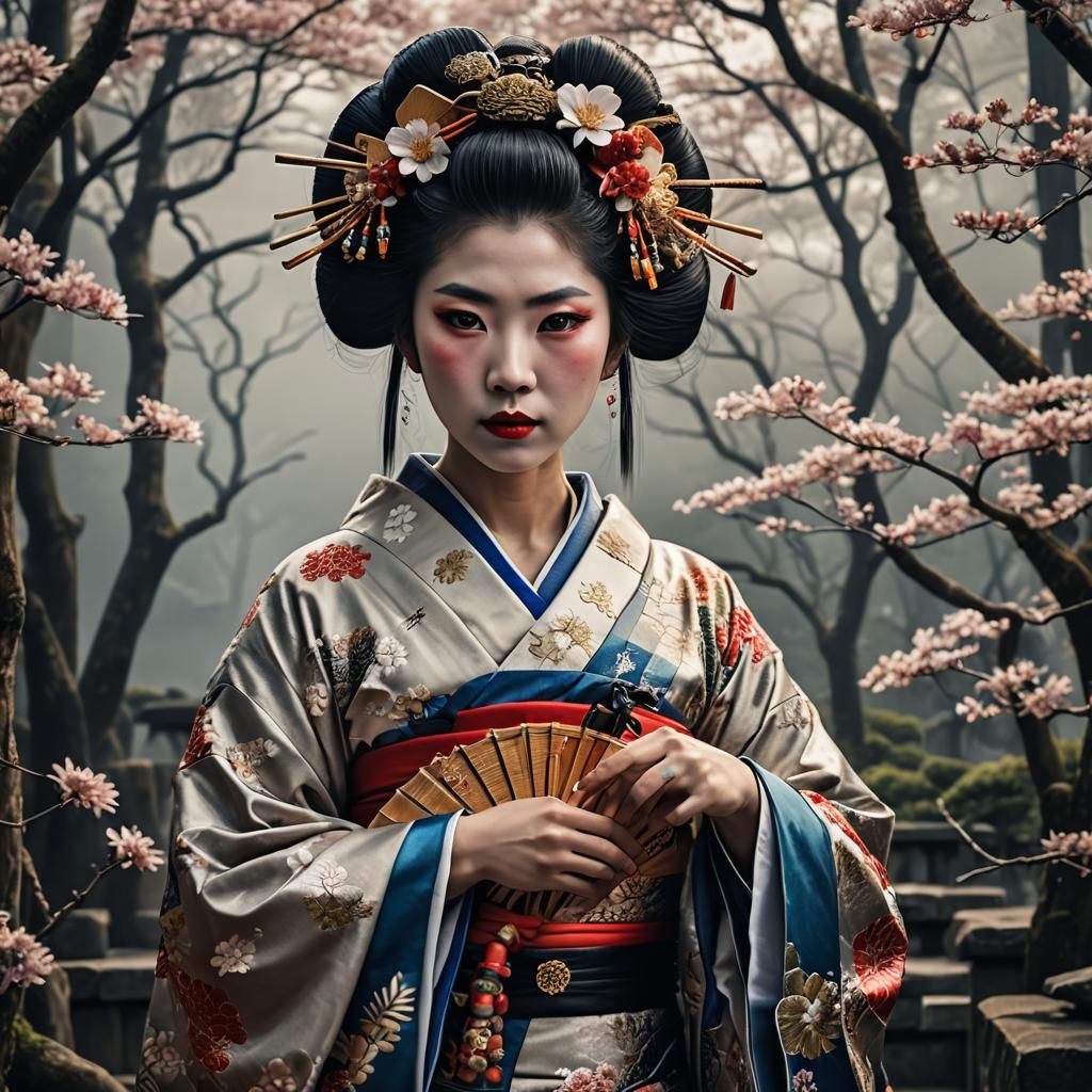 Mahuika as Geisha: Hyperrealistic 64 Megapixel Portrait