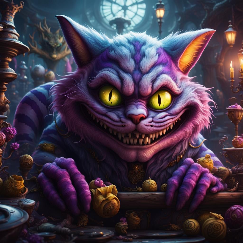 Dark Fantasy: Evil Cheshire Cat in Wonderland