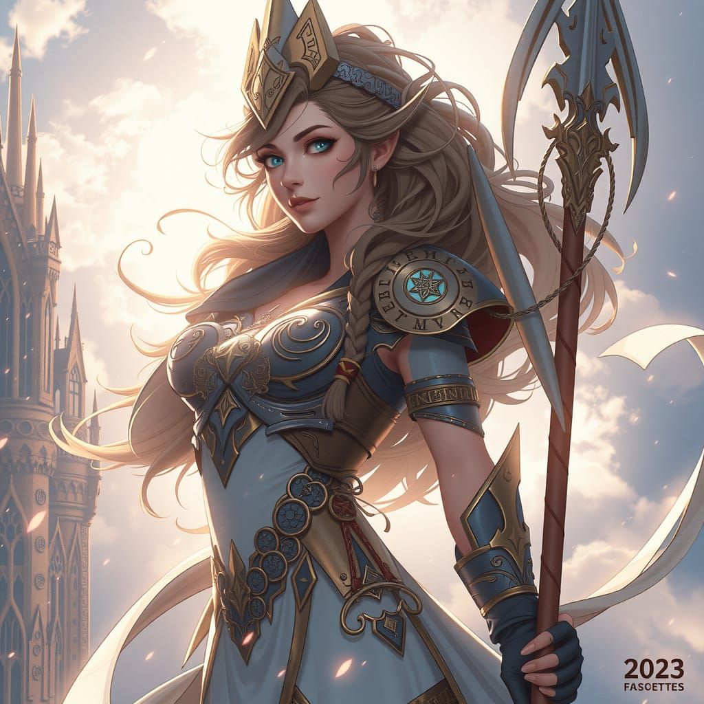 Goddess Knight in Mystical Realm, Inspired by Boris Vallejo ...