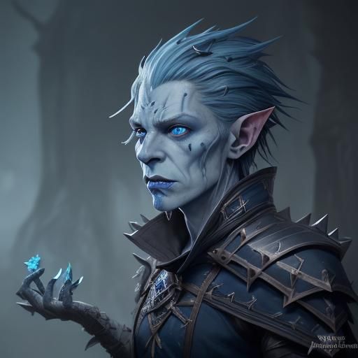 Icy Goblin Witch Man: Detailed Fantasy Art