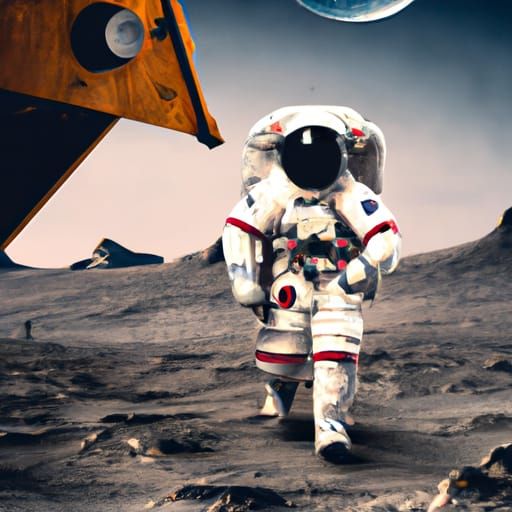 Astronaut's First Step on the Moon: Vintage Photo