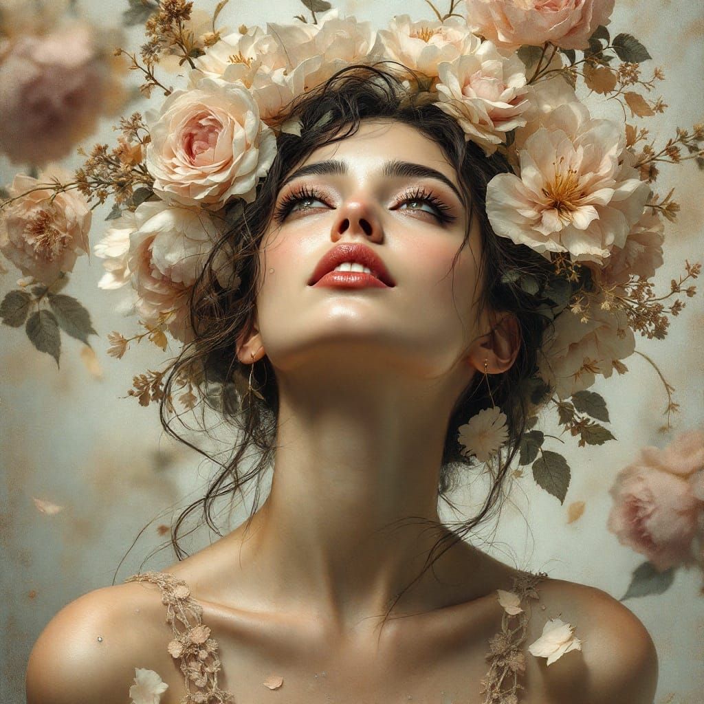 Sensual Dreamlike Portrait in Hyper-Realistic Digital Art