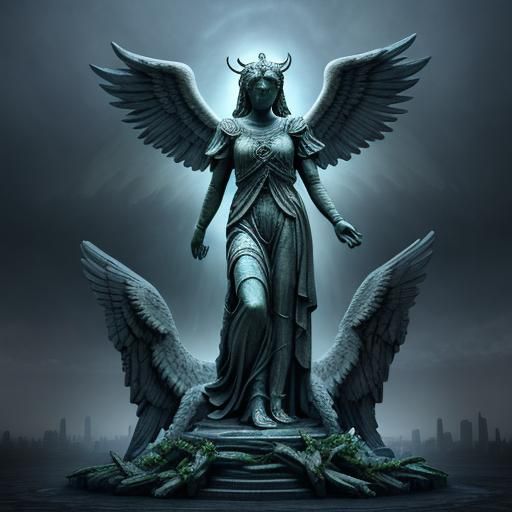 Weeping angel statue