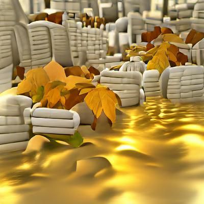 Golden Autumn Landscape with Ambient Occlusion