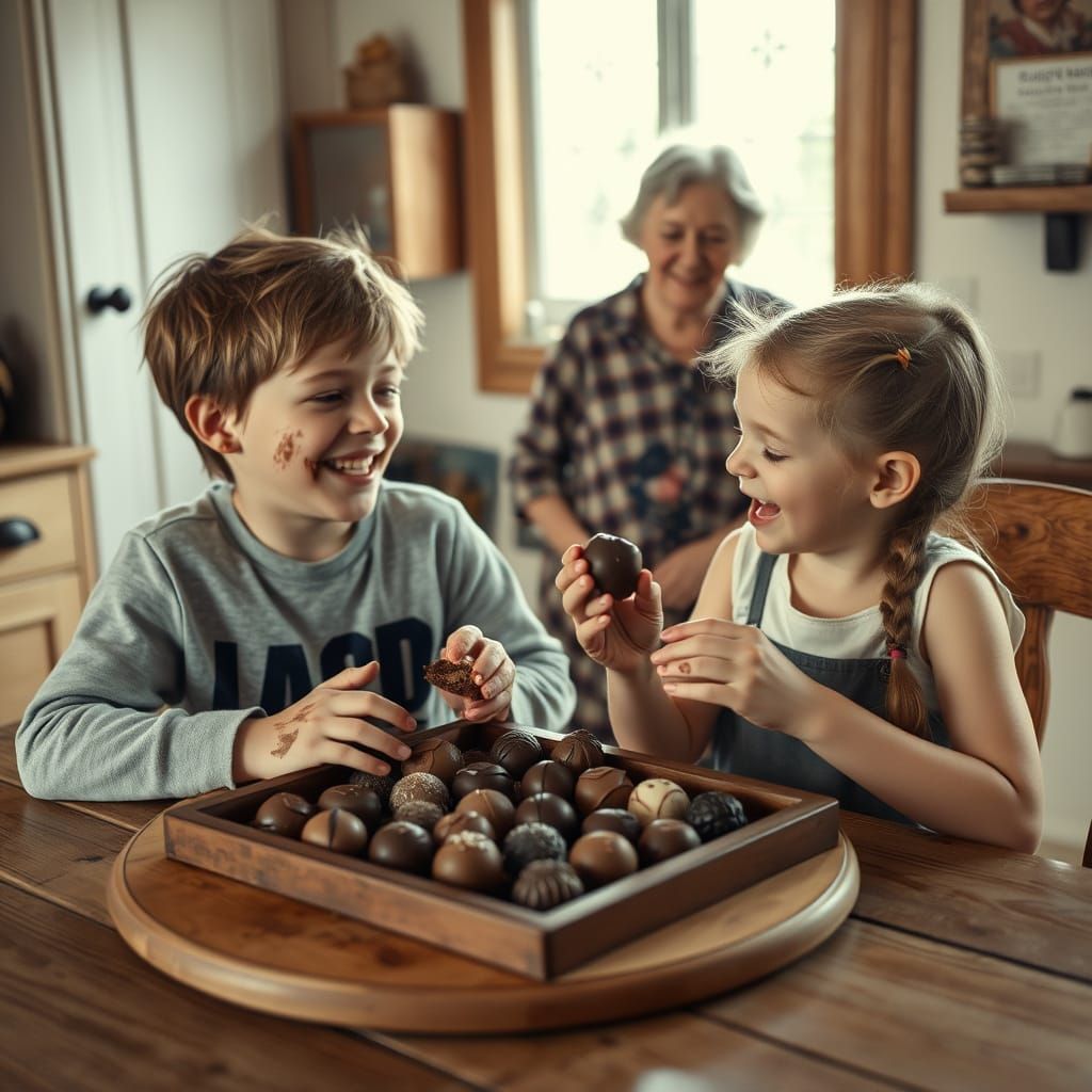 Children's Chocolate Feast in Grandma's Kitchen