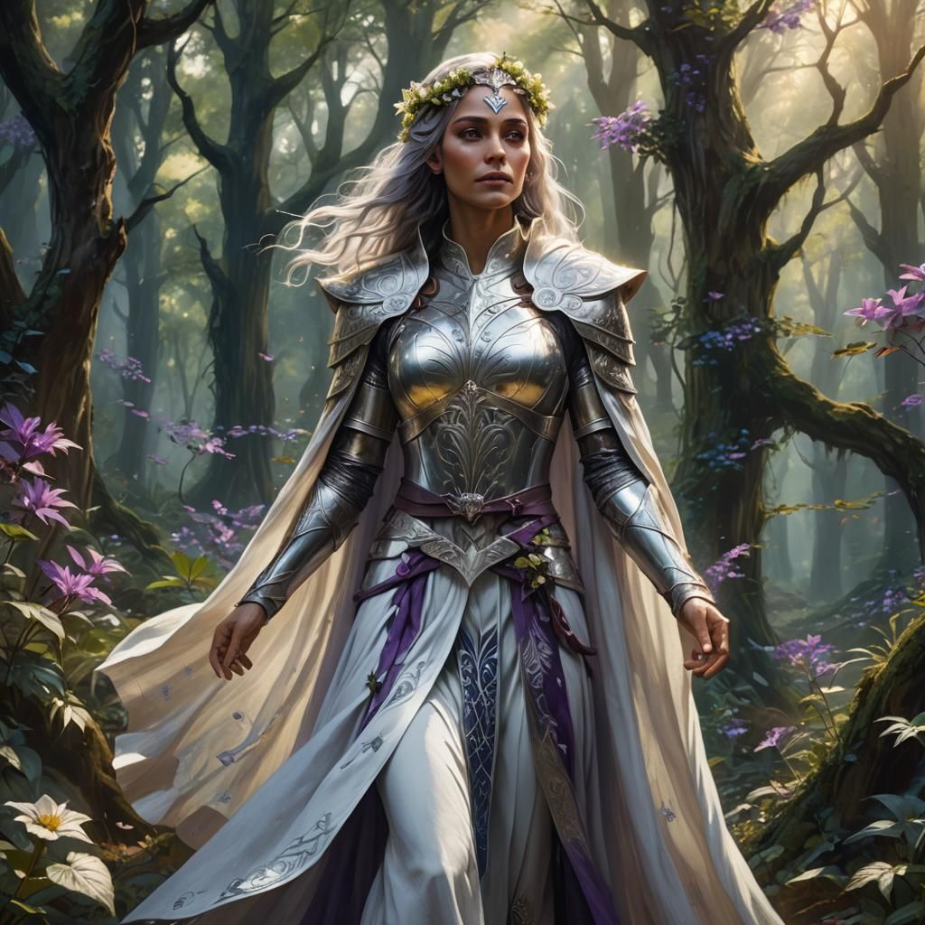 Eladrin in Mystical Forest, Fantasy Concept Art