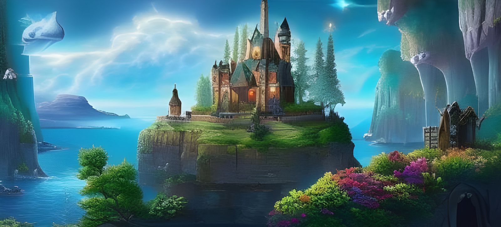 Volcanic Fantasy Landscape in Digital Art Style