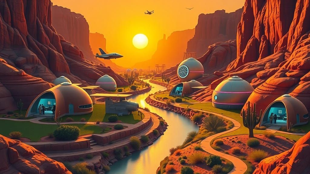 The Navajo Nation, in a futuristic community, nestled deep i...