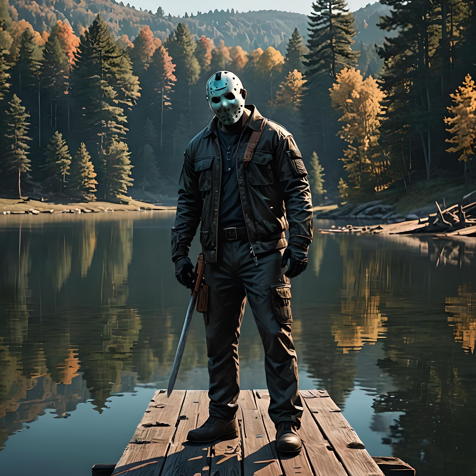 Jason Voorhees at Crystal Lake: Digital Masterpiece