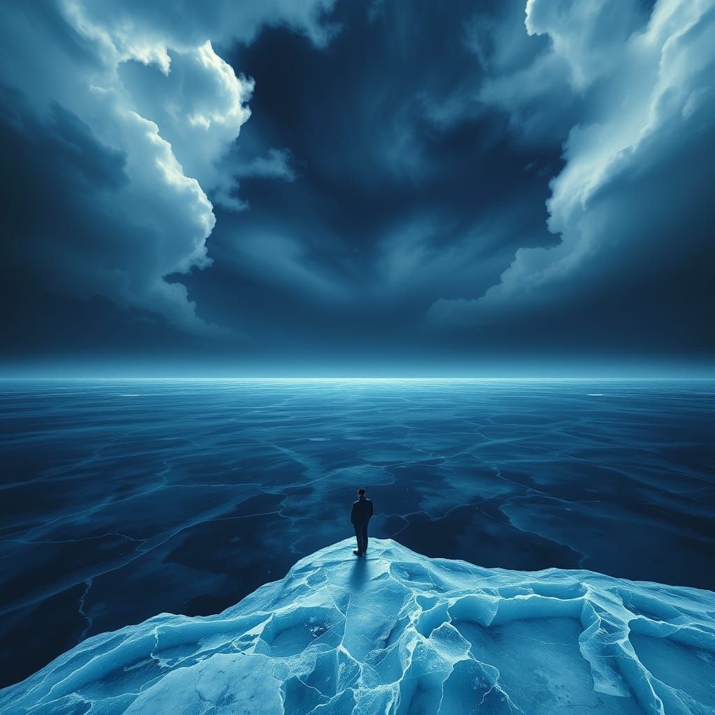 Crystal Ice: Ominous Sea Horizon