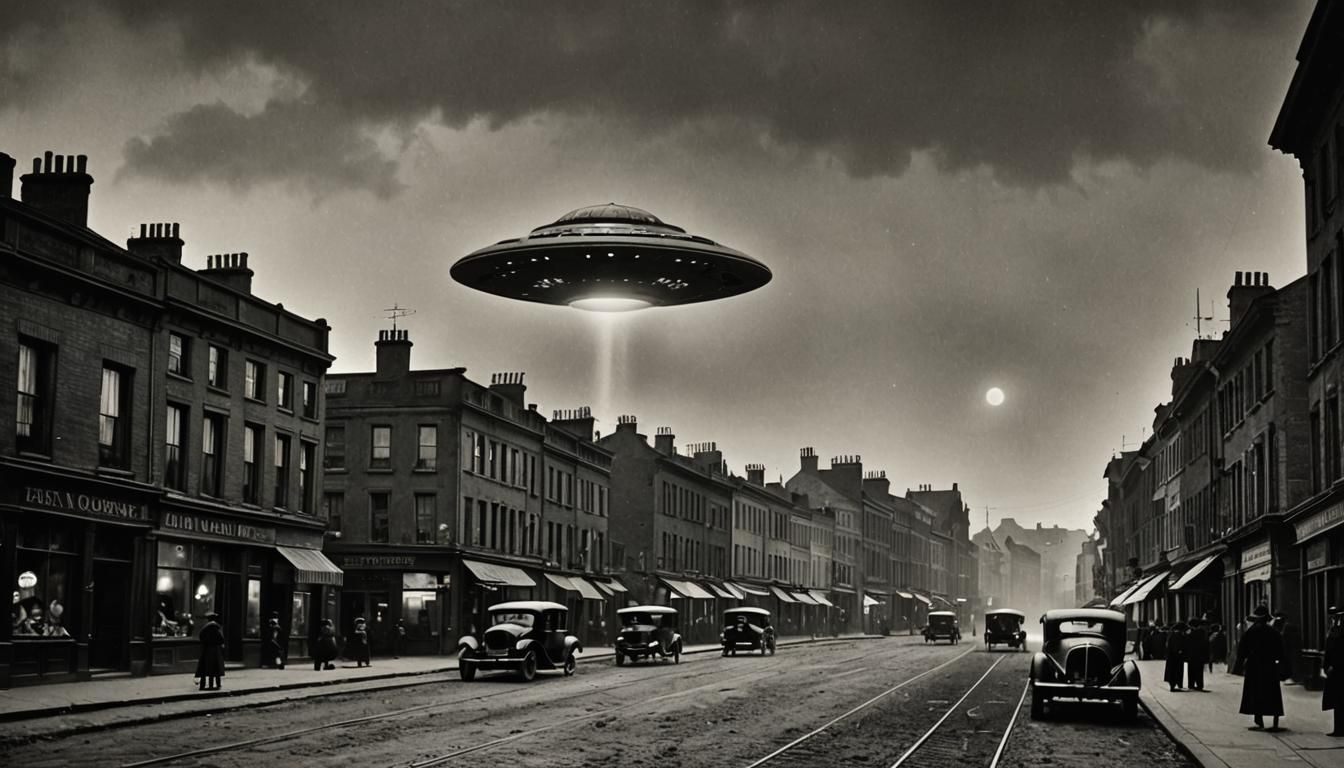 19th Century Photo of UFO Over City