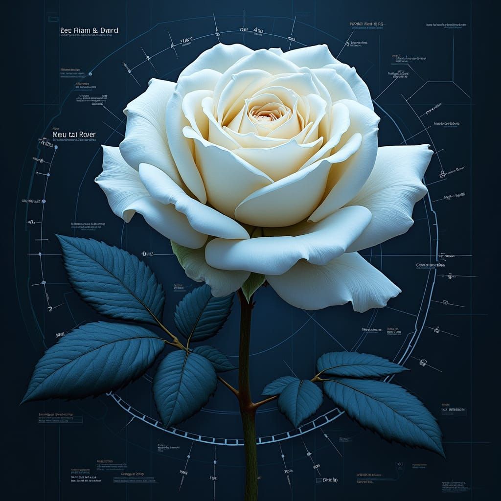 Rose Diagram in Hyperrealistic Sci-Fi Style