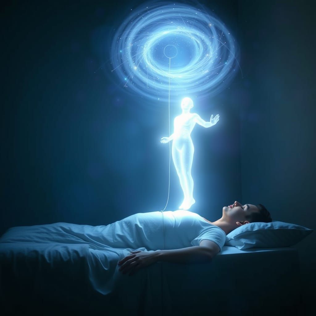 Ethereal Soul Ascends in a Dreamlike Scene