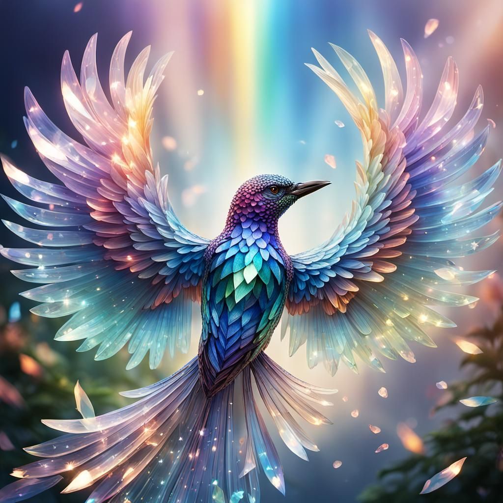 A majestic crystal bird