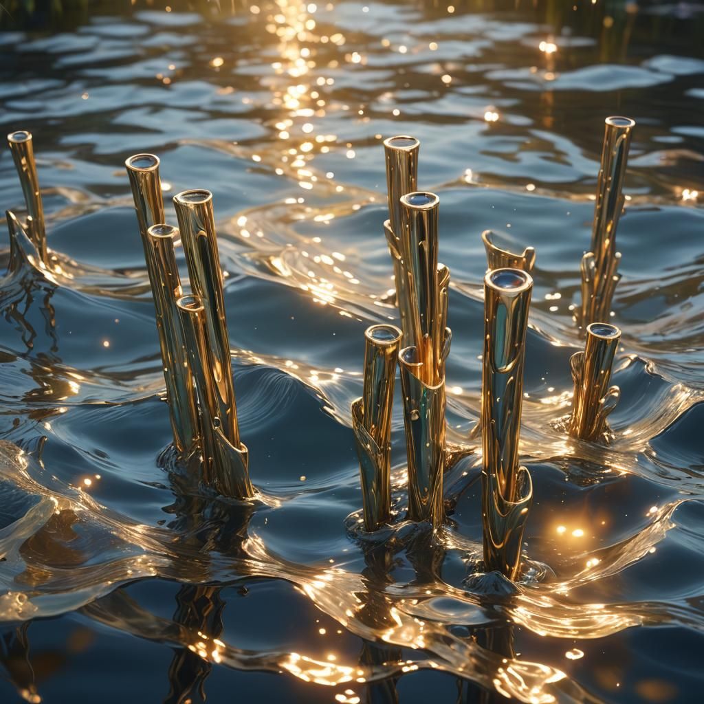 Shimmering River of Melodies in Fantasy Art