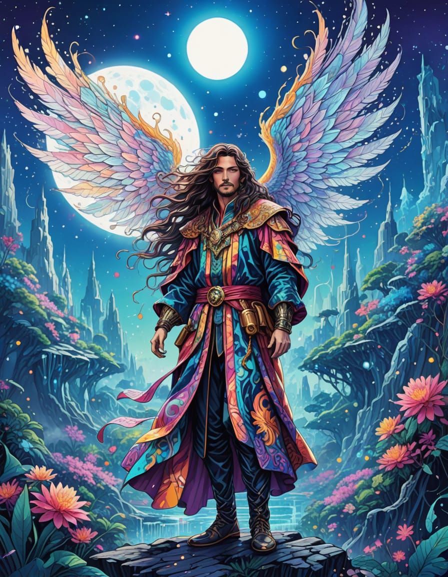 Surreal Fantasy Beauty in Vibrant Anime Art Style