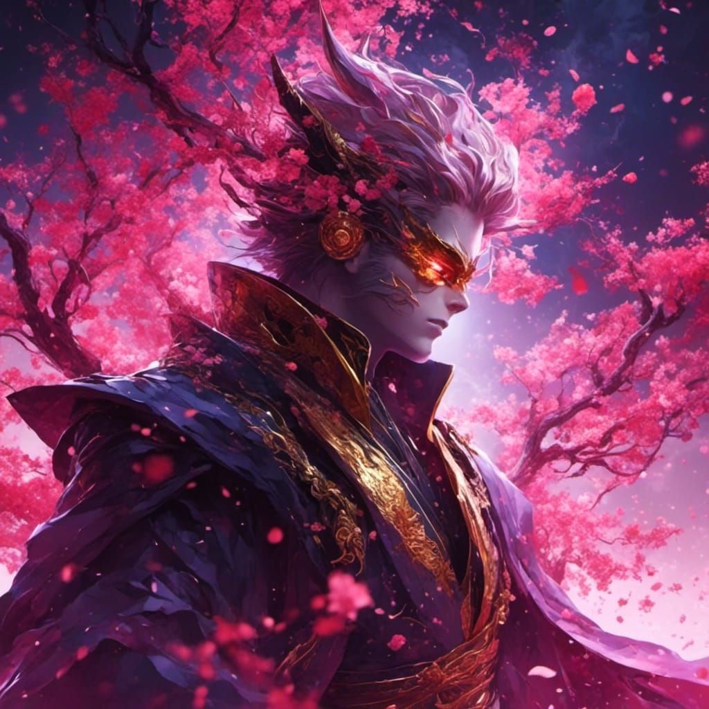 Samurai Under Cherry Tree in Japanese Style