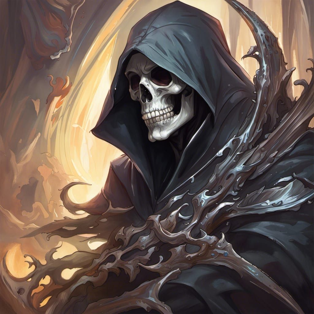 Grim Reaper Portrait in Hyperdetailed Art Style
